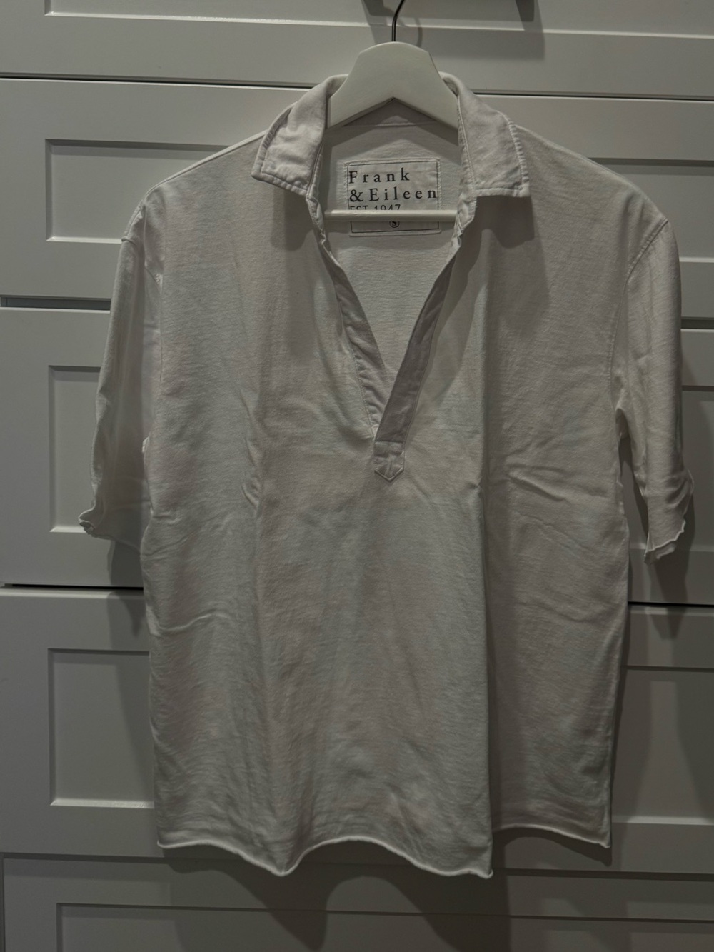 Women’s Frank & Eileen White Polo-Style Shirt size small